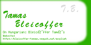 tamas bleicoffer business card